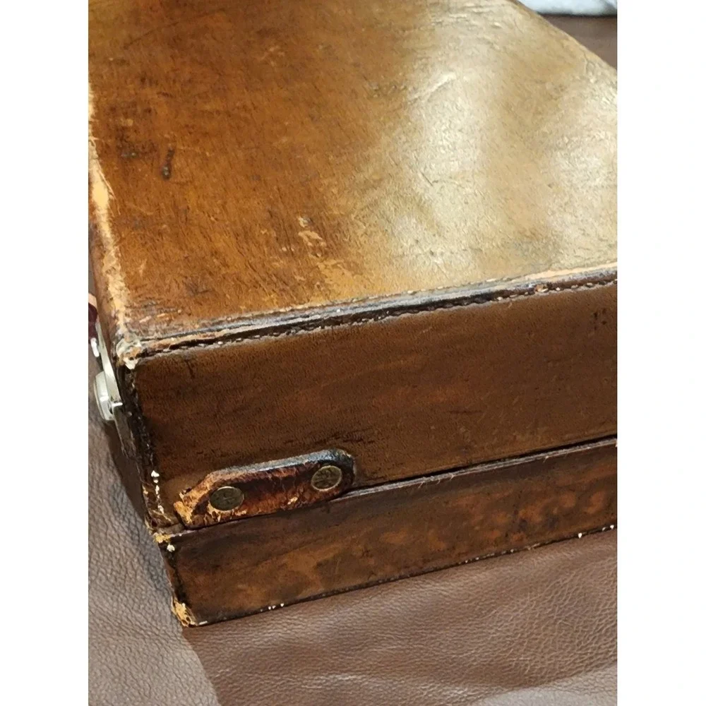 Vintage Kodak Eastman Leather Camera Case Modified Handle Brown Storage Box